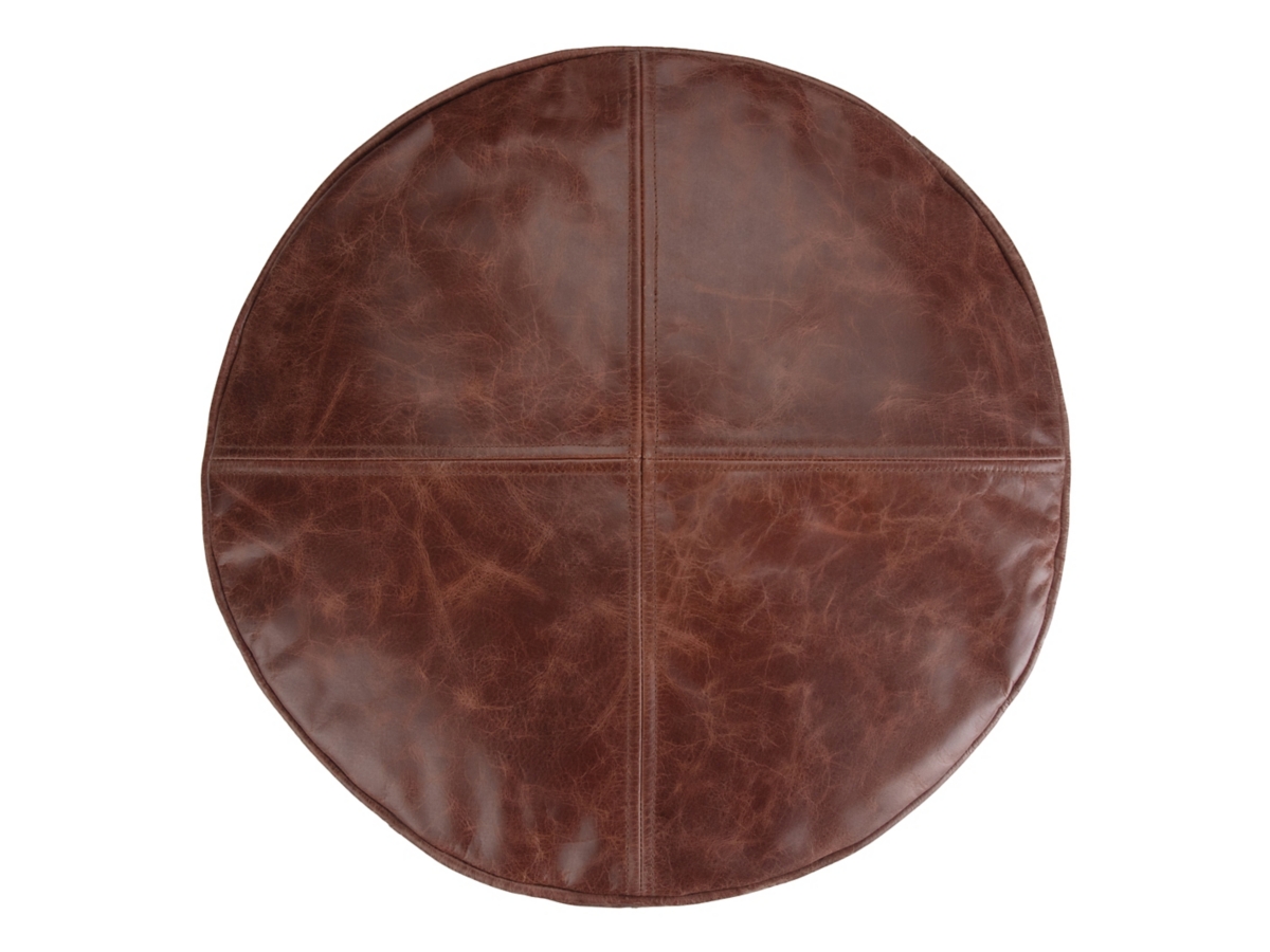 Simpli Home Connor Pouf, Distressed Brown, large