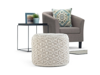 Simpli Home Coates Macrame Pouf