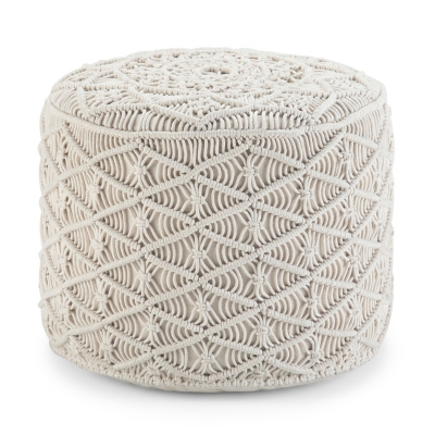 Simpli Home Coates Macrame Pouf, , large