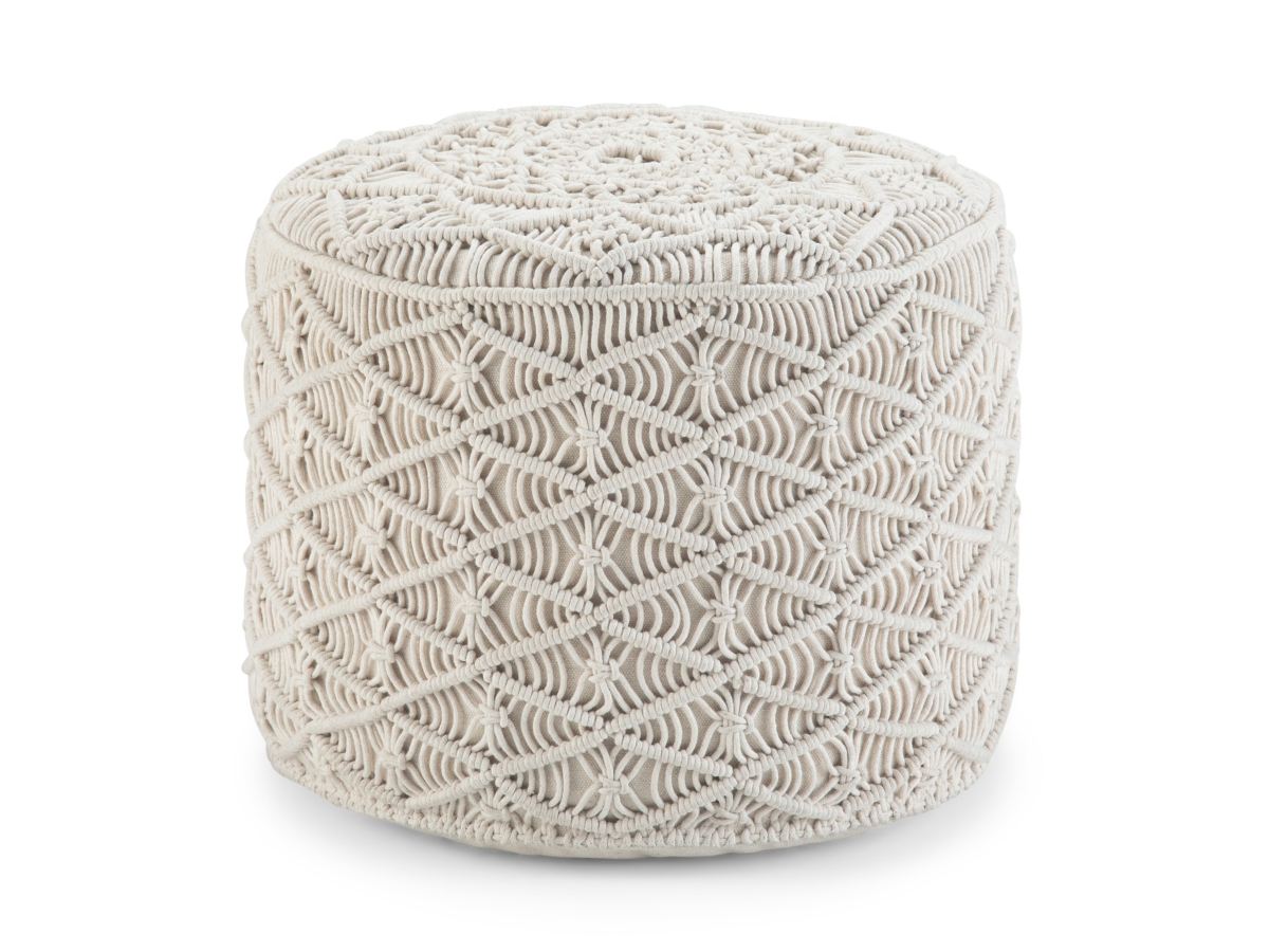 Simpli Home Coates Macrame Pouf, , large