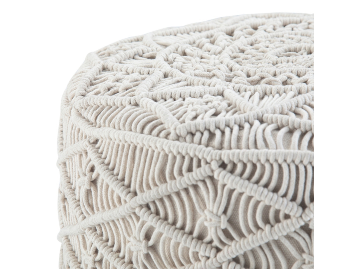 Simpli Home Coates Macrame Pouf, , large