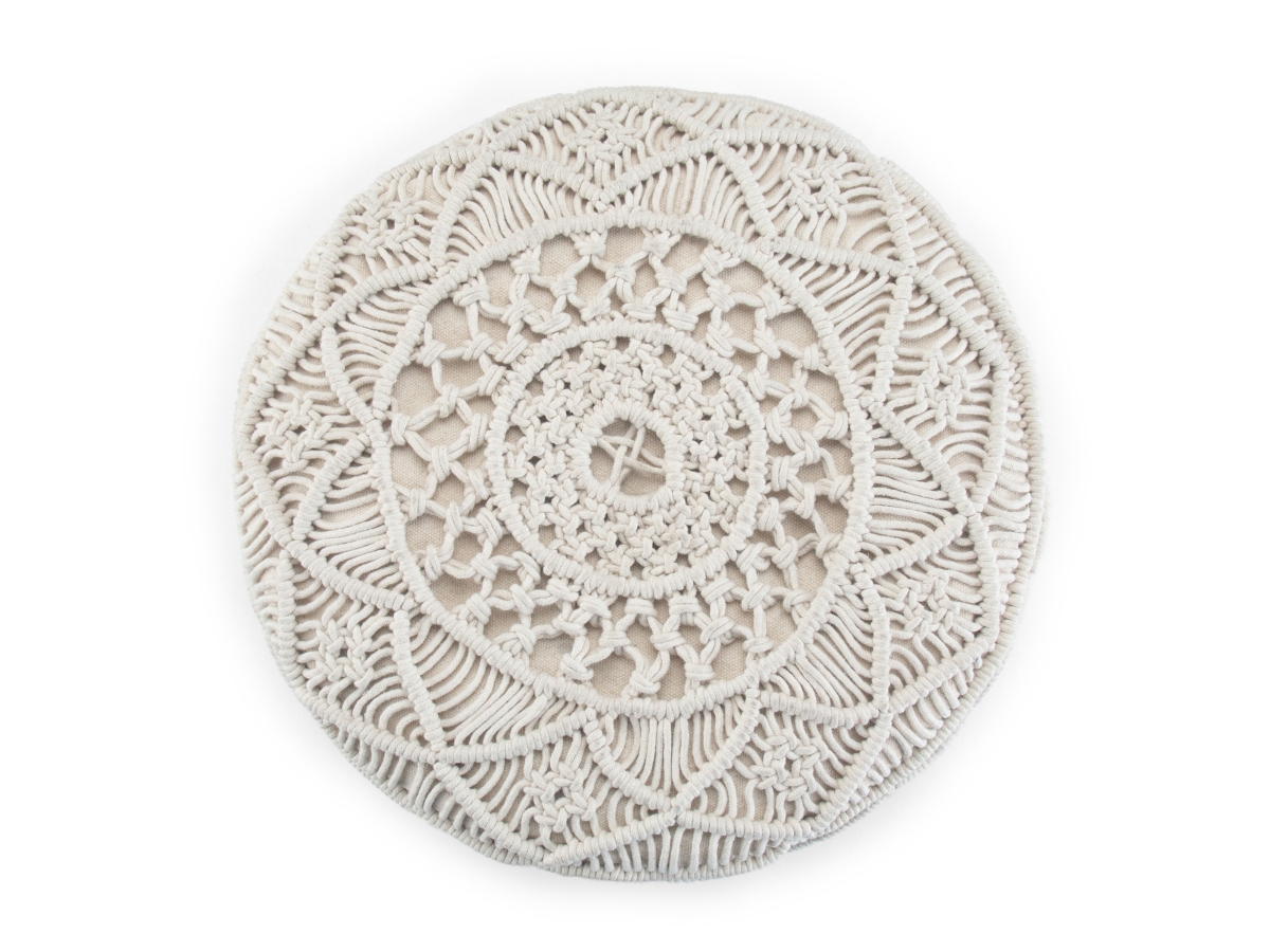Simpli Home Coates Macrame Pouf, , large