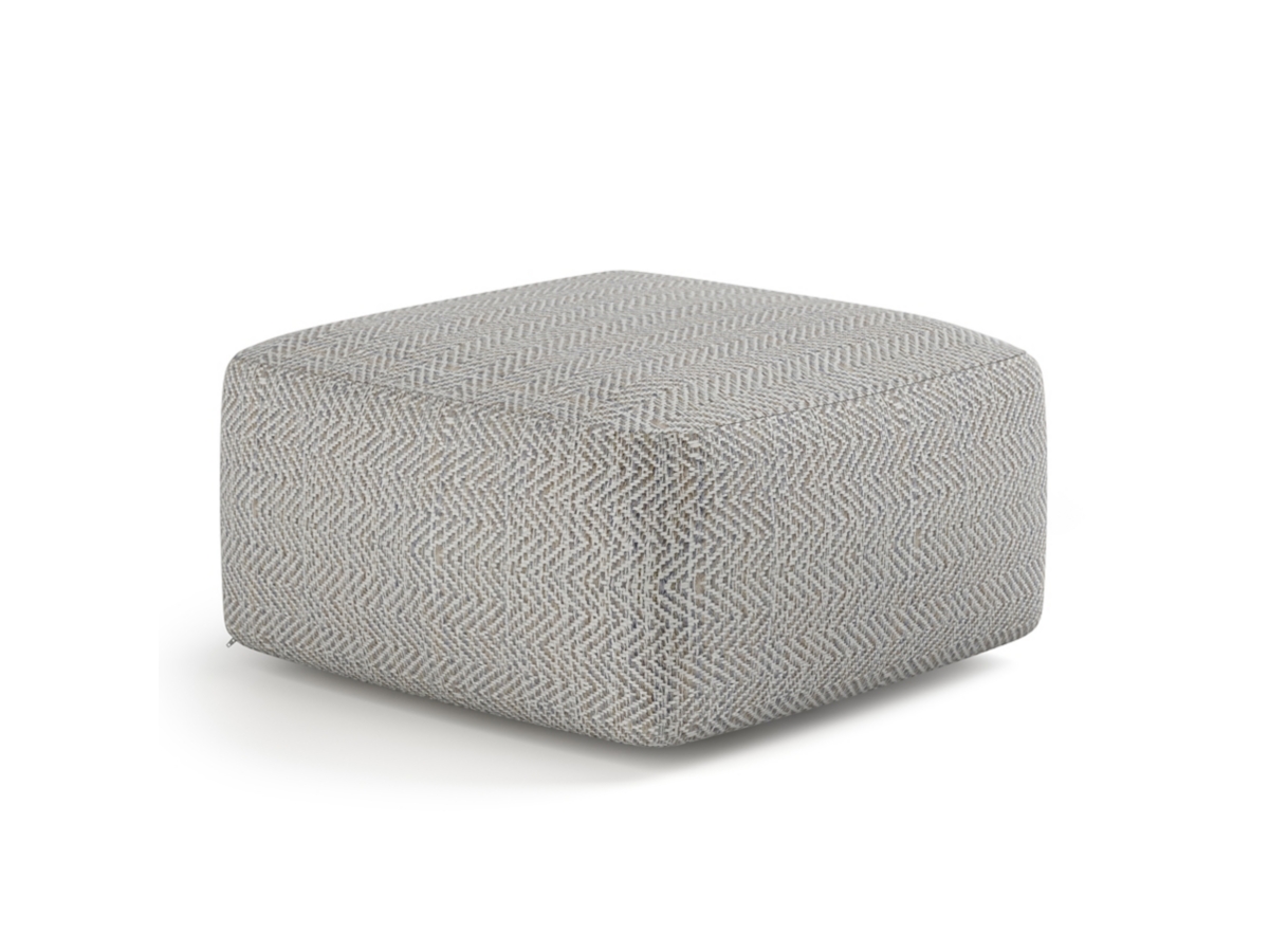 Simpli Home Nate Pouf, Gray, large