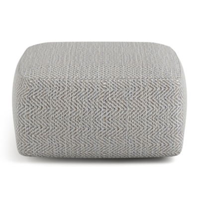 Simpli Home Nate Pouf, Gray, large
