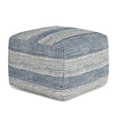 Simpli Home Clay Pouf, Teal, large