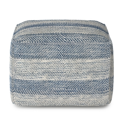 Simpli Home Clay Pouf, Teal, large