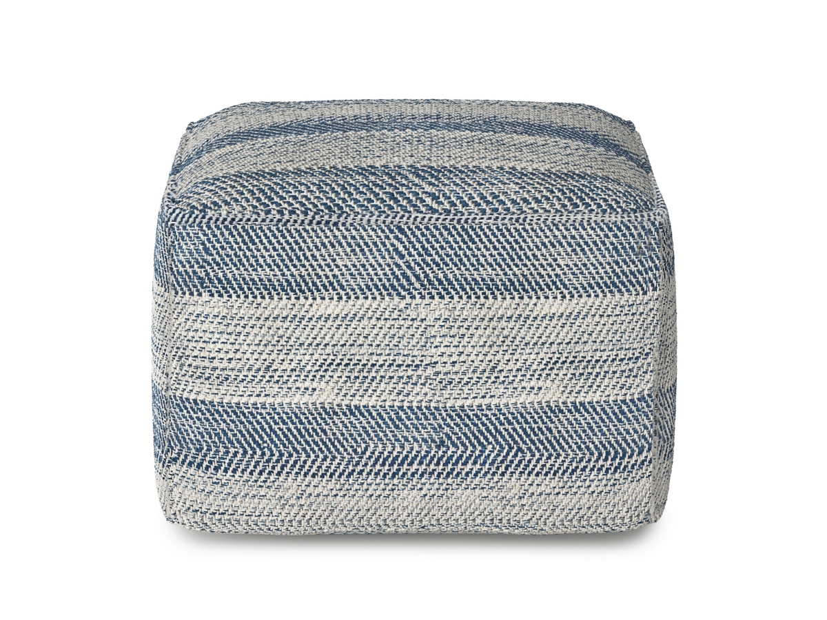 Simpli Home Clay Pouf, Teal, large