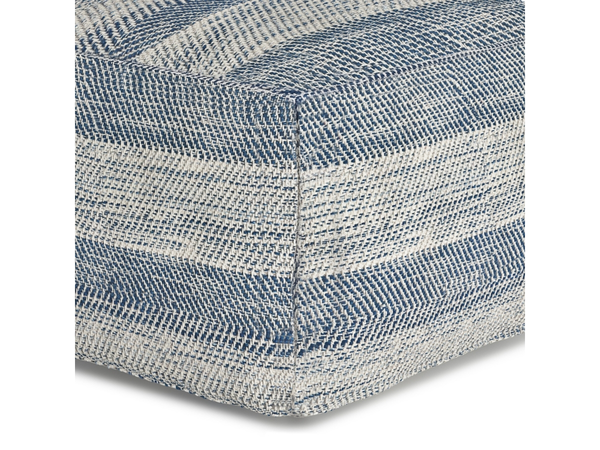 Simpli Home Clay Pouf, Teal, large