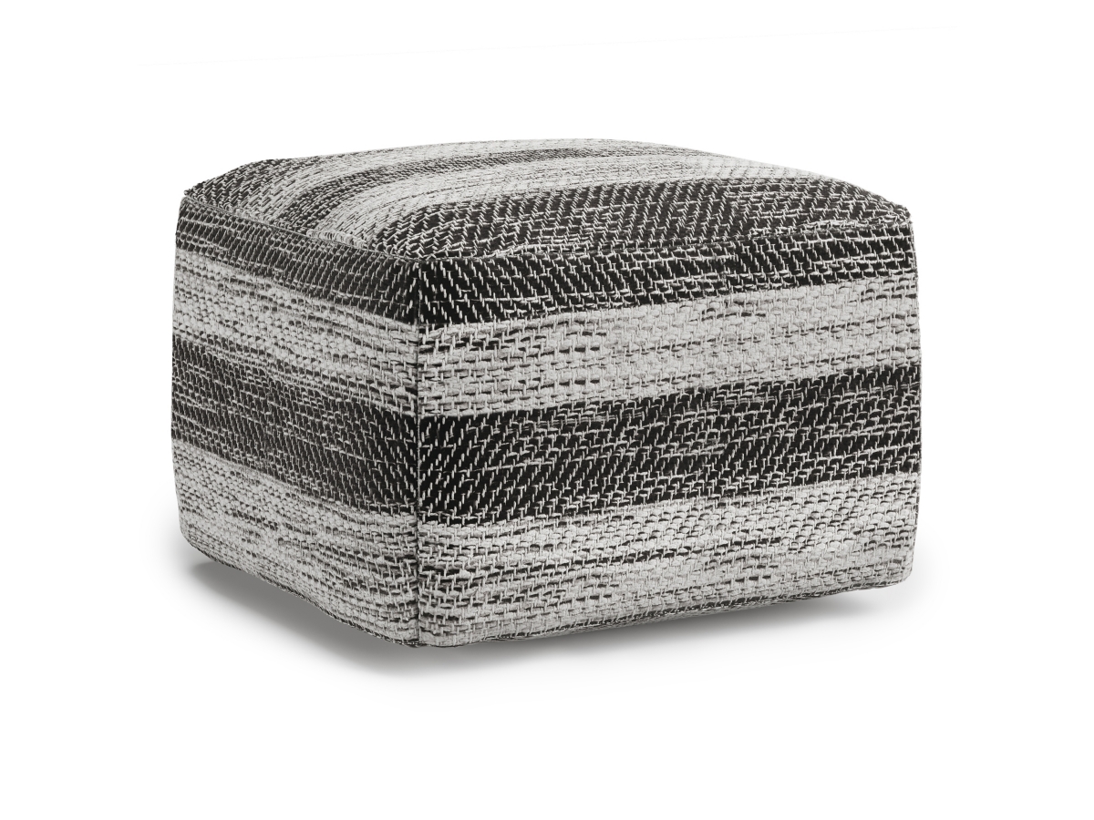 Simpli Home Clay Pouf, Gray, large