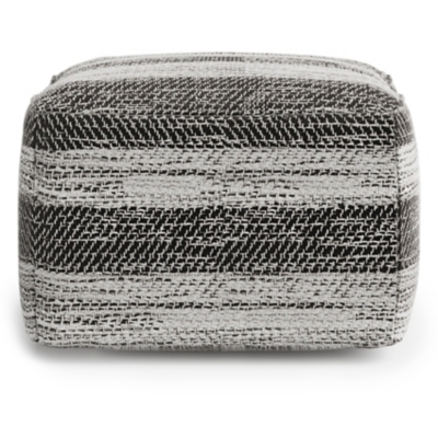 Simpli Home Clay Pouf, Gray, large
