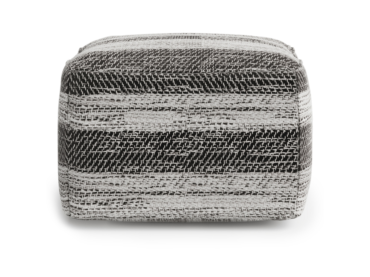 Simpli Home Clay Pouf, Gray, large