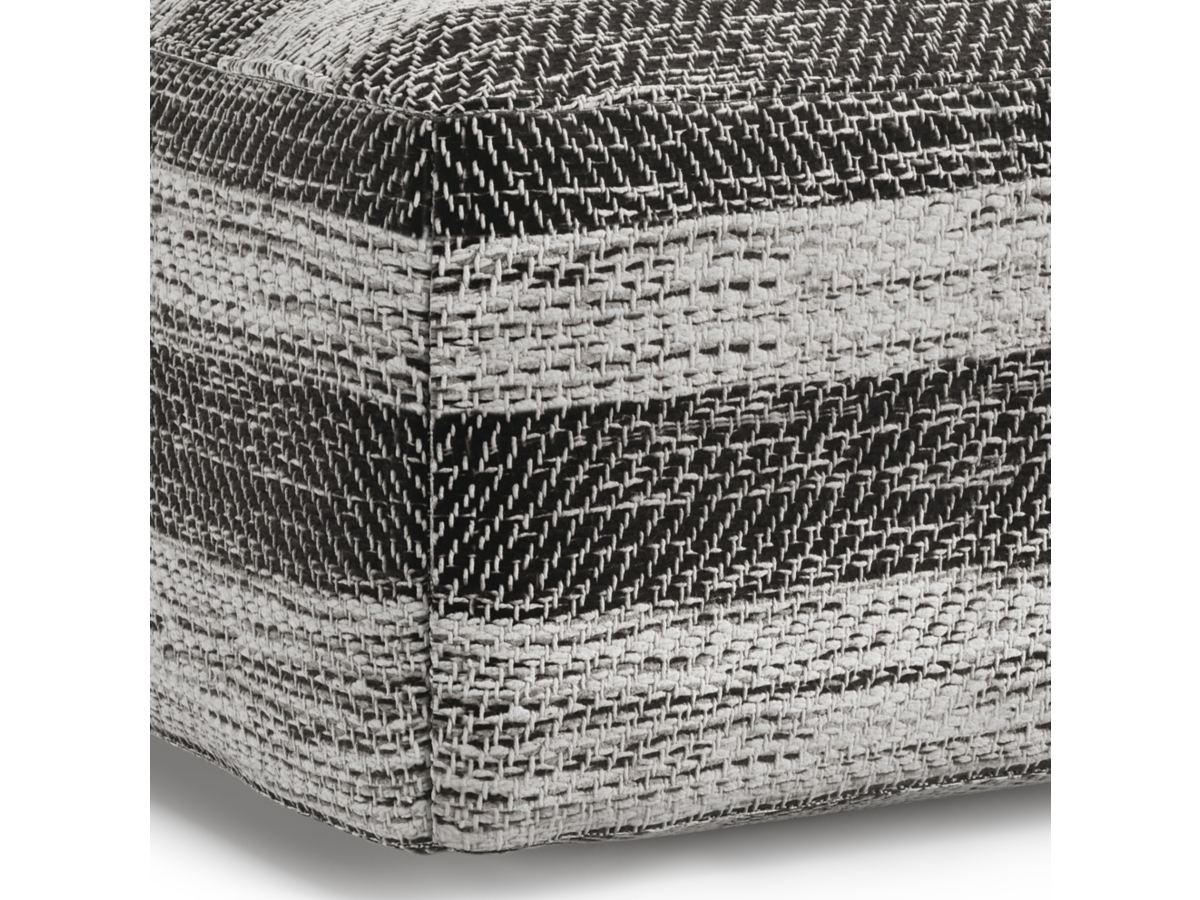 Simpli Home Clay Pouf, Gray, large