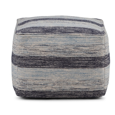 Simpli Home Clay Pouf, Blue, large