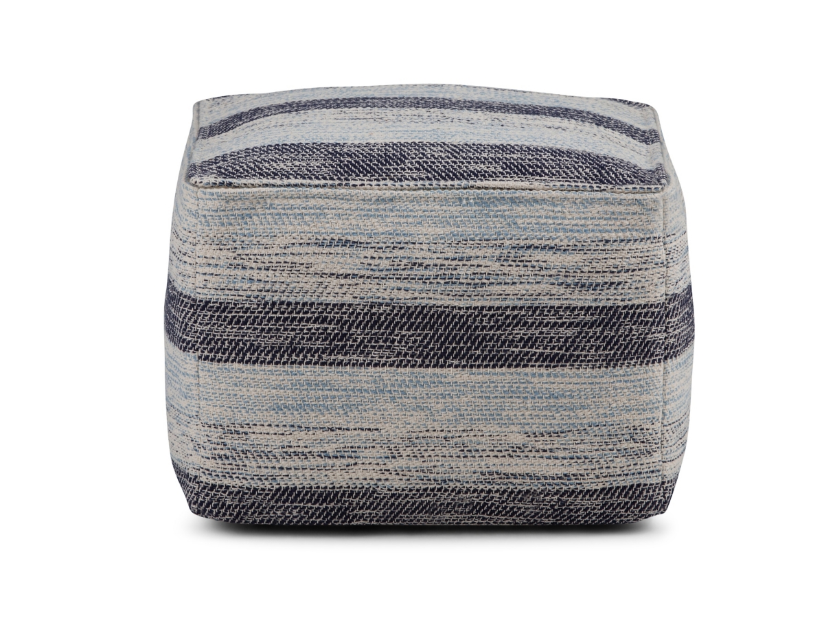 Simpli Home Clay Pouf, Blue, large