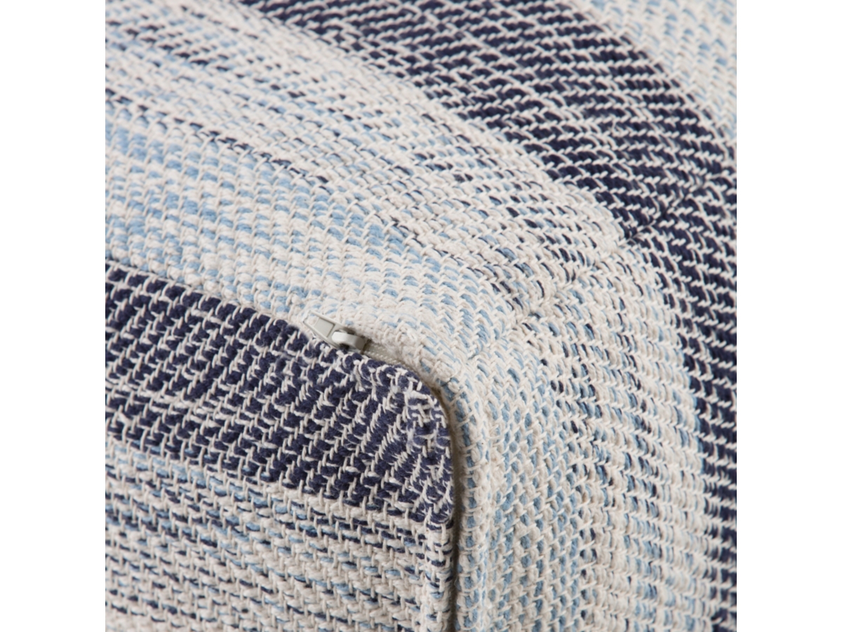 Simpli Home Clay Pouf, Blue, large