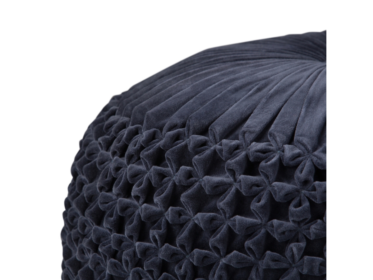 Simpli Home Renee Pouf, Navy, large