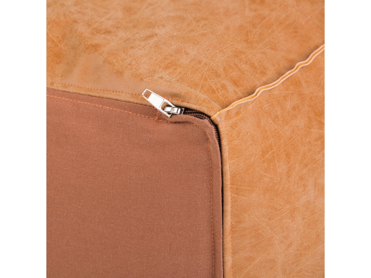 Simpli Home Brody Pouf, Distressed Brown, large