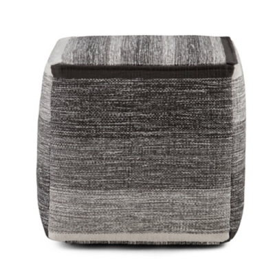 Simpli Home Naya Pouf, Gray, large