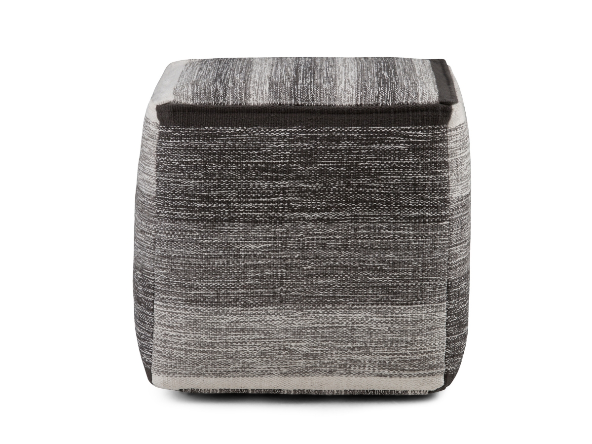 Simpli Home Naya Pouf, Gray, large