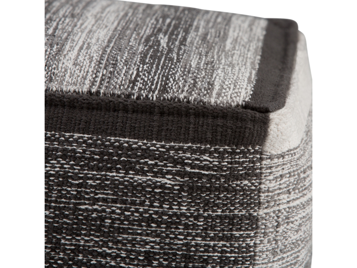 Simpli Home Naya Pouf, Gray, large