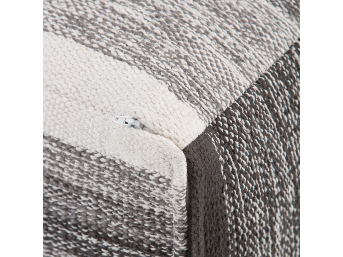 Simpli Home Naya Pouf, Gray, large