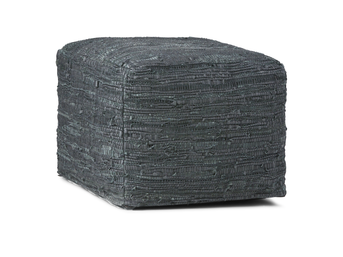 Simpli Home Fredrik Pouf, Gray, large