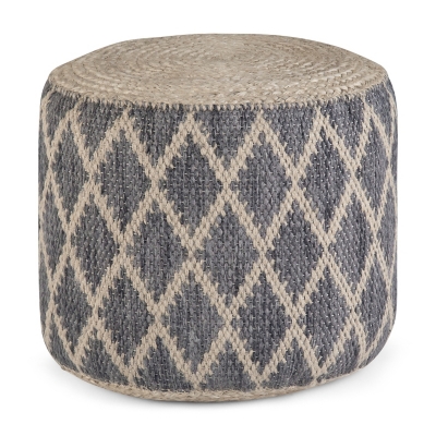 Simpli Home Edgeley Pouf, Gray/Natural, large