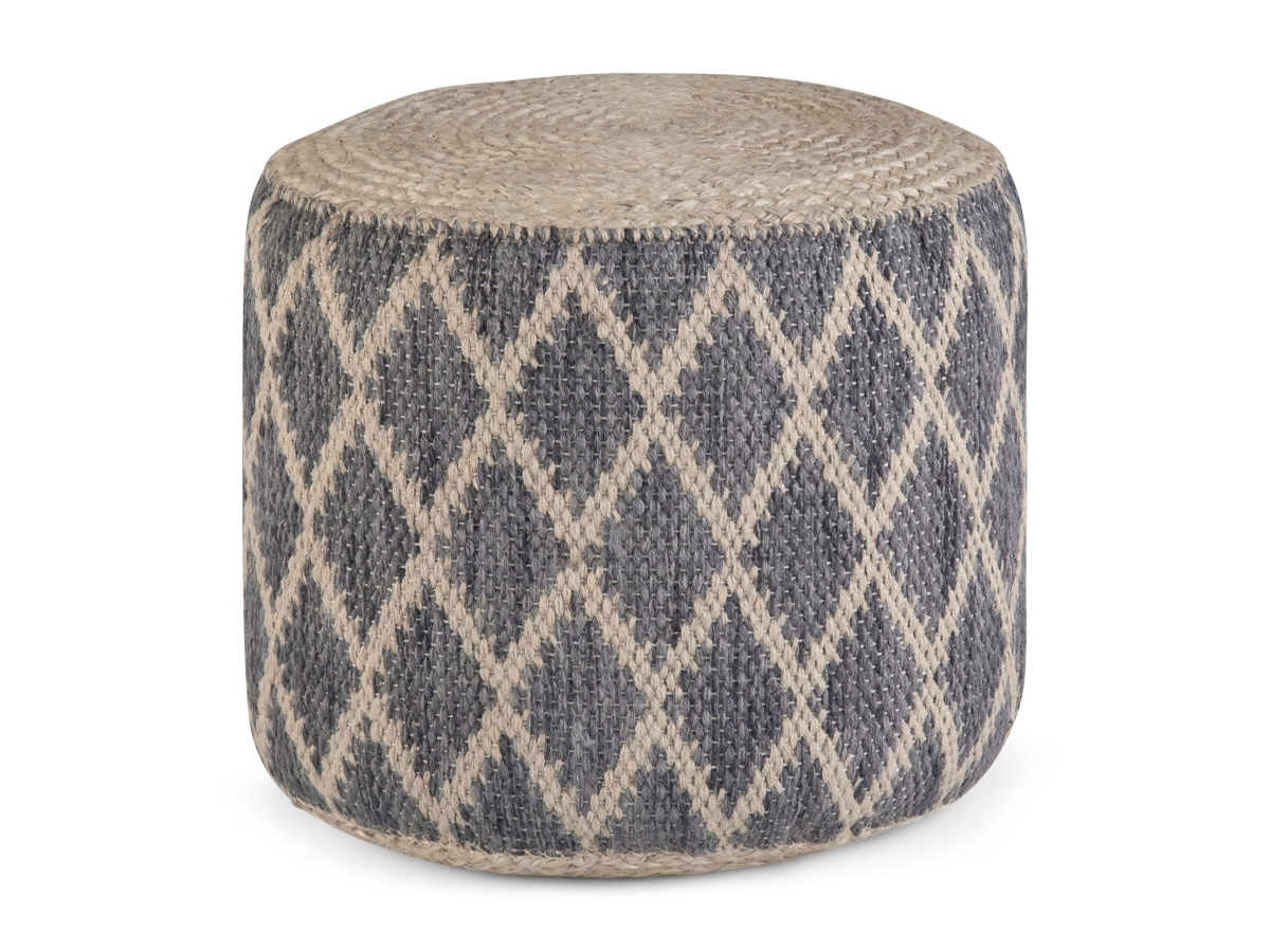 Simpli Home Edgeley Pouf, Gray/Natural, large