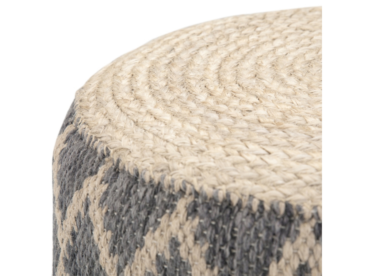 Simpli Home Edgeley Pouf, Gray/Natural, large