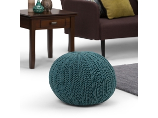 Simpli Home Shelby Hand Knit Pouf