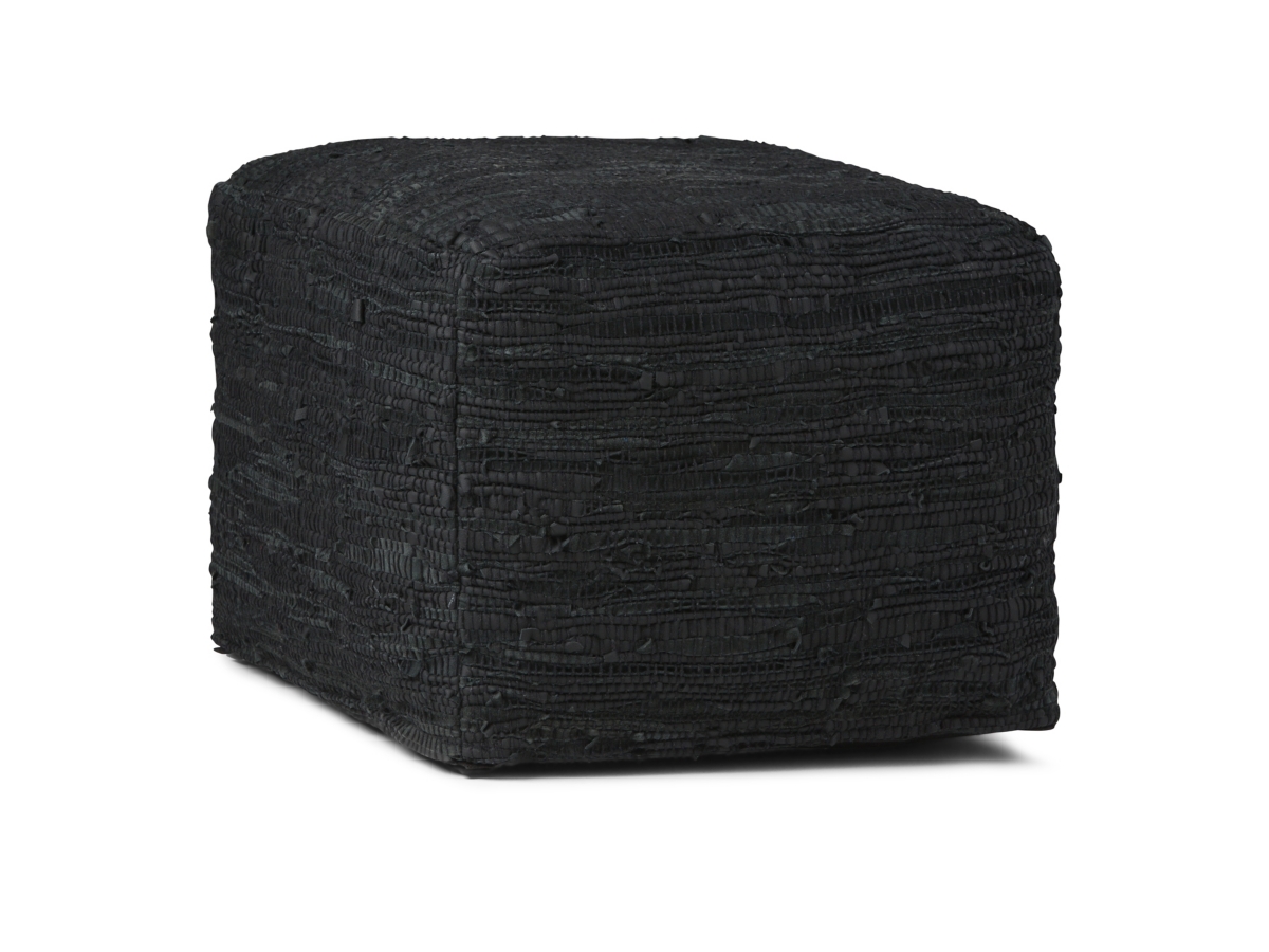 Simpli Home Fredrik Pouf, Black, large