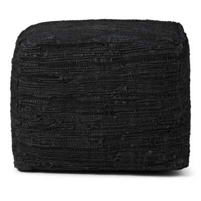 Simpli Home Fredrik Pouf, Black, large