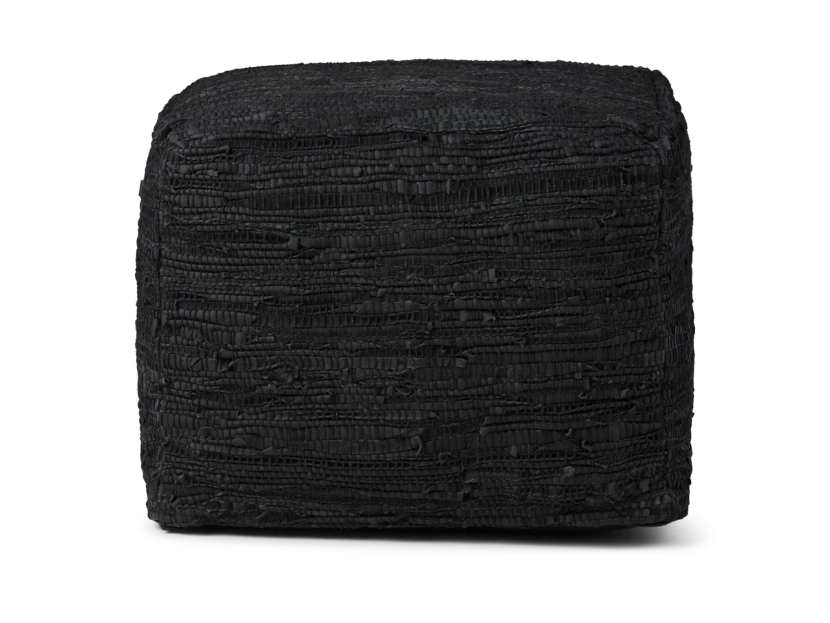 Simpli Home Fredrik Pouf, Black, large