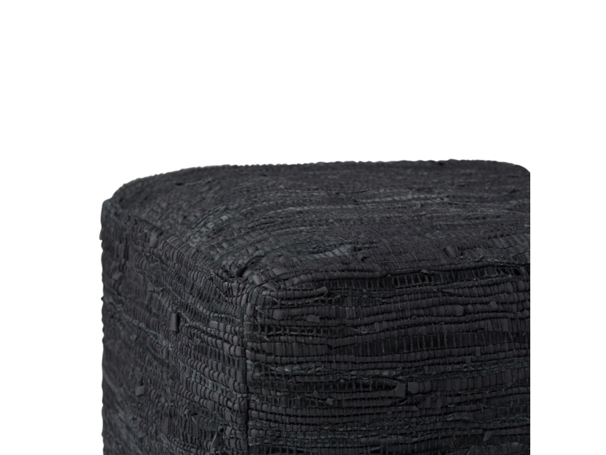Simpli Home Fredrik Pouf, Black, large
