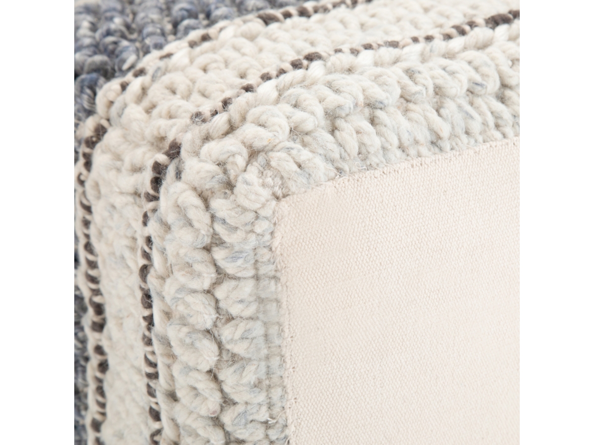 Simpli Home Grady Pouf, Blue/Natural, large