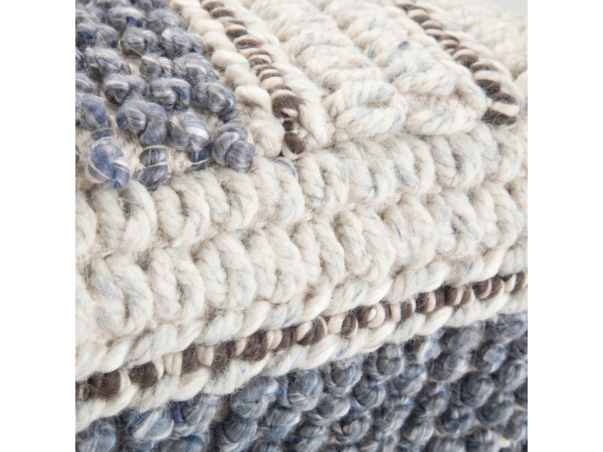 Simpli Home Grady Pouf, Blue/Natural, large