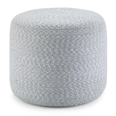 Simpli Home Bayley Braided Pouf, Blue/Natural, large