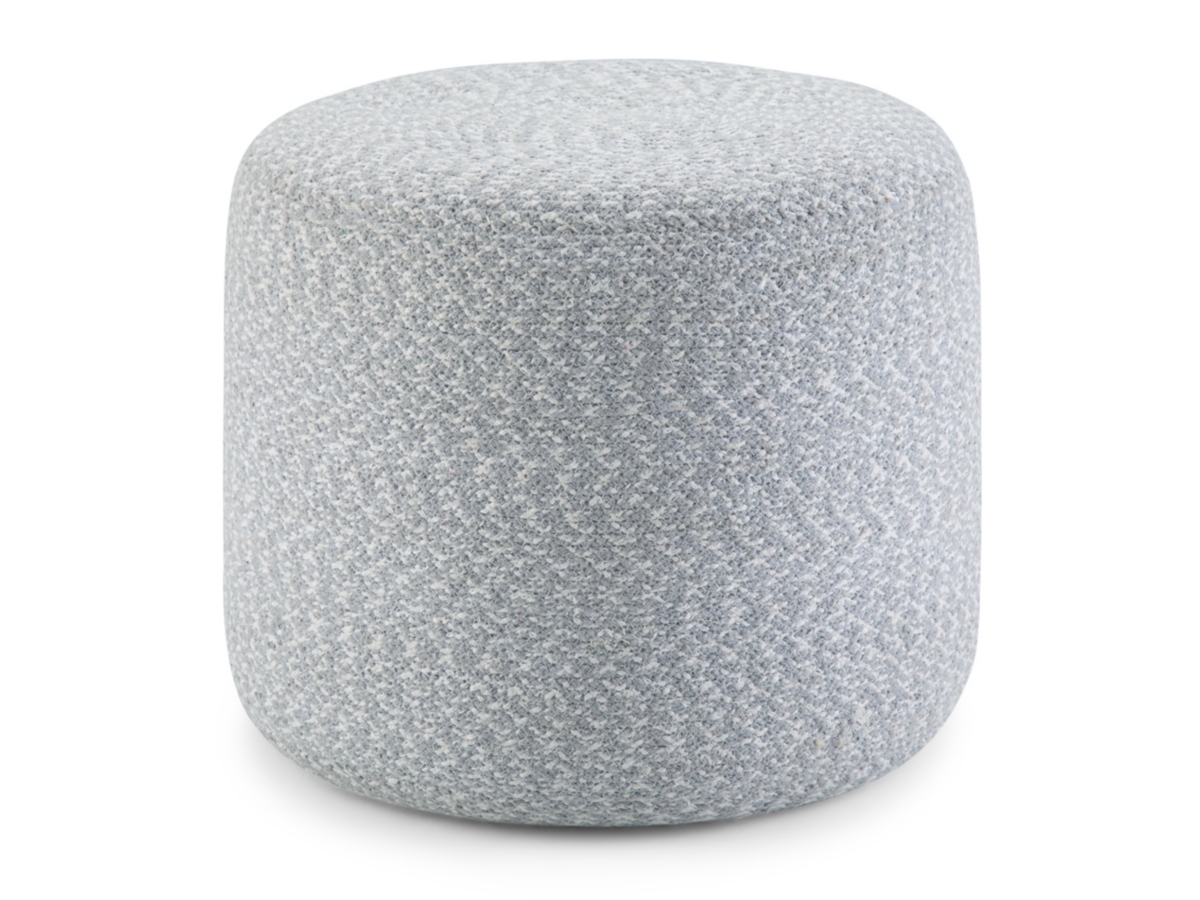 Simpli Home Bayley Braided Pouf, Blue/Natural, large