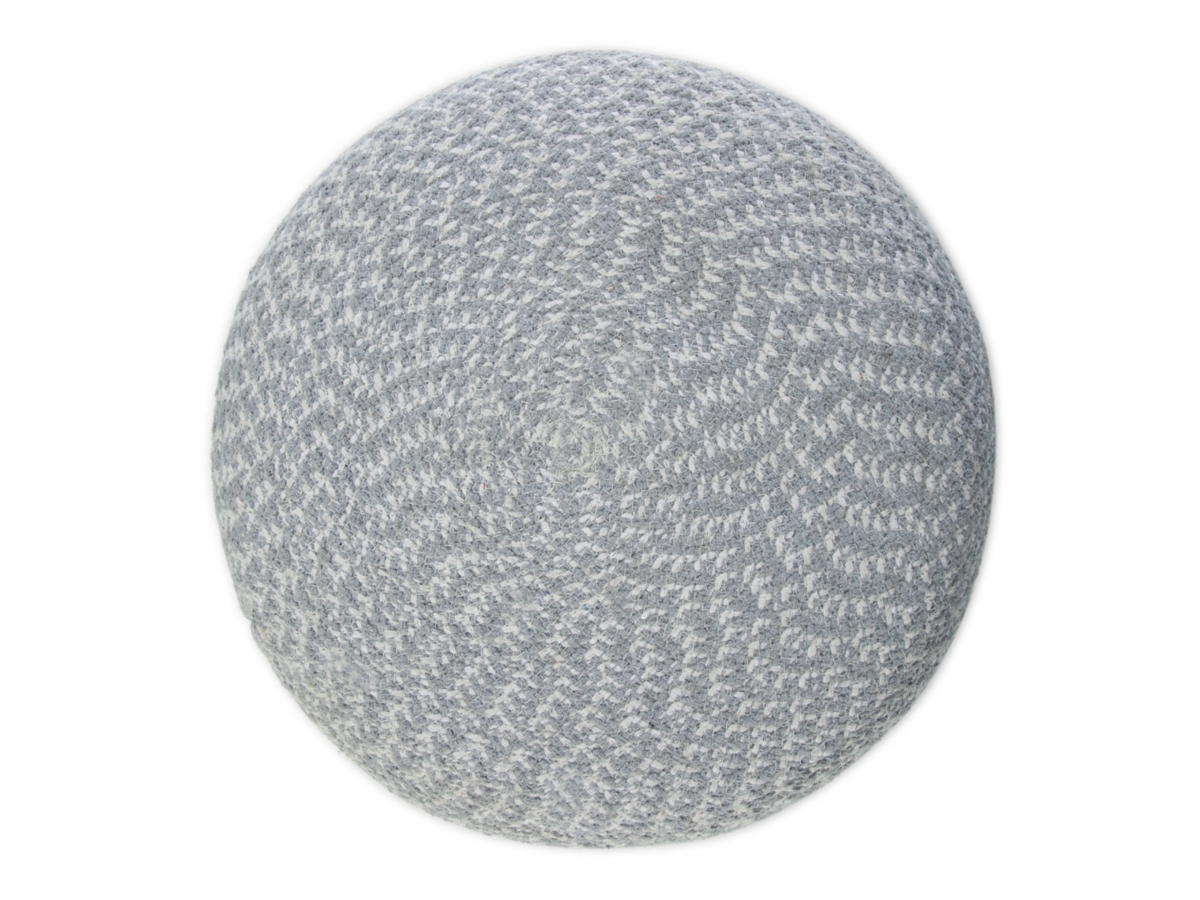 Simpli Home Bayley Braided Pouf, Blue/Natural, large