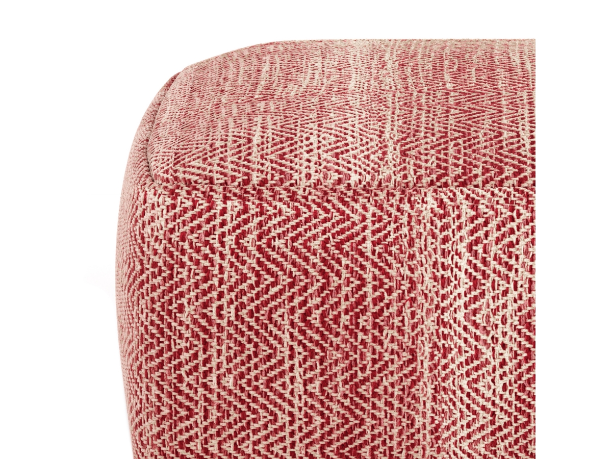Simpli Home Nate Pouf, Maroon, large