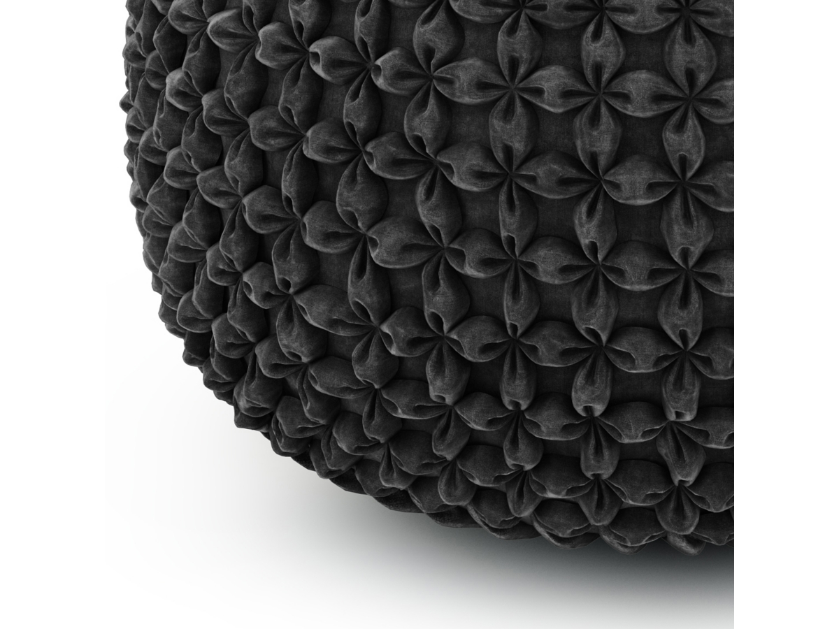 Simpli Home Renee Pouf, Slate Gray, large