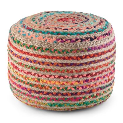 Simpli Home Margo Pouf, Multi, large