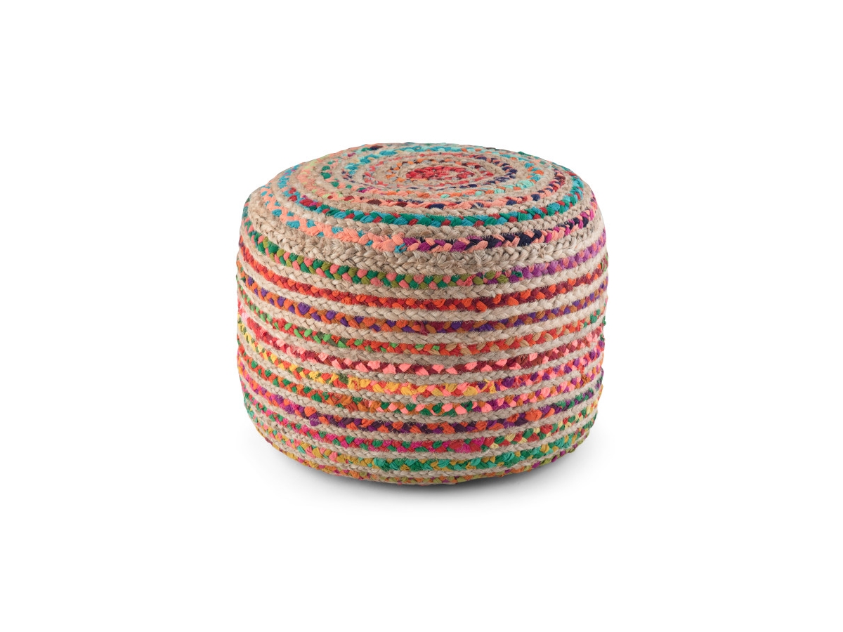 Simpli Home Margo Pouf, Multi, large
