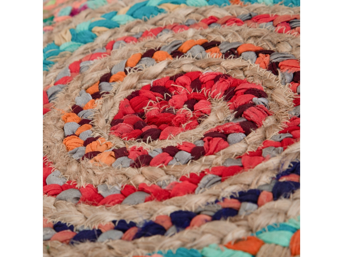 Simpli Home Margo Pouf, Multi, large