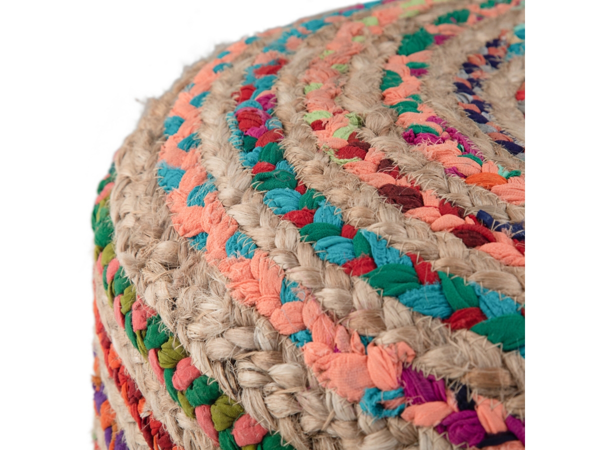 Simpli Home Margo Pouf, Multi, large