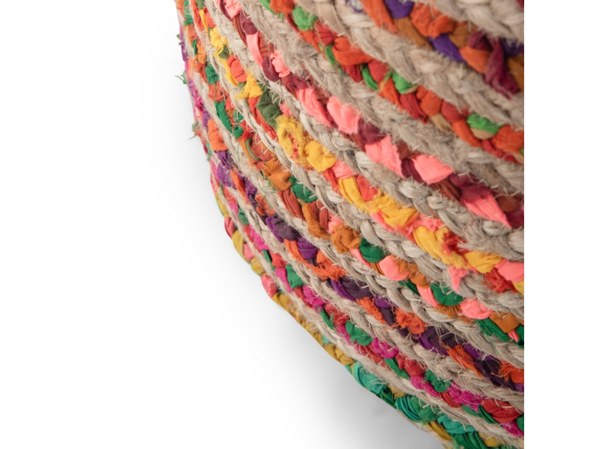 Simpli Home Margo Pouf, Multi, large