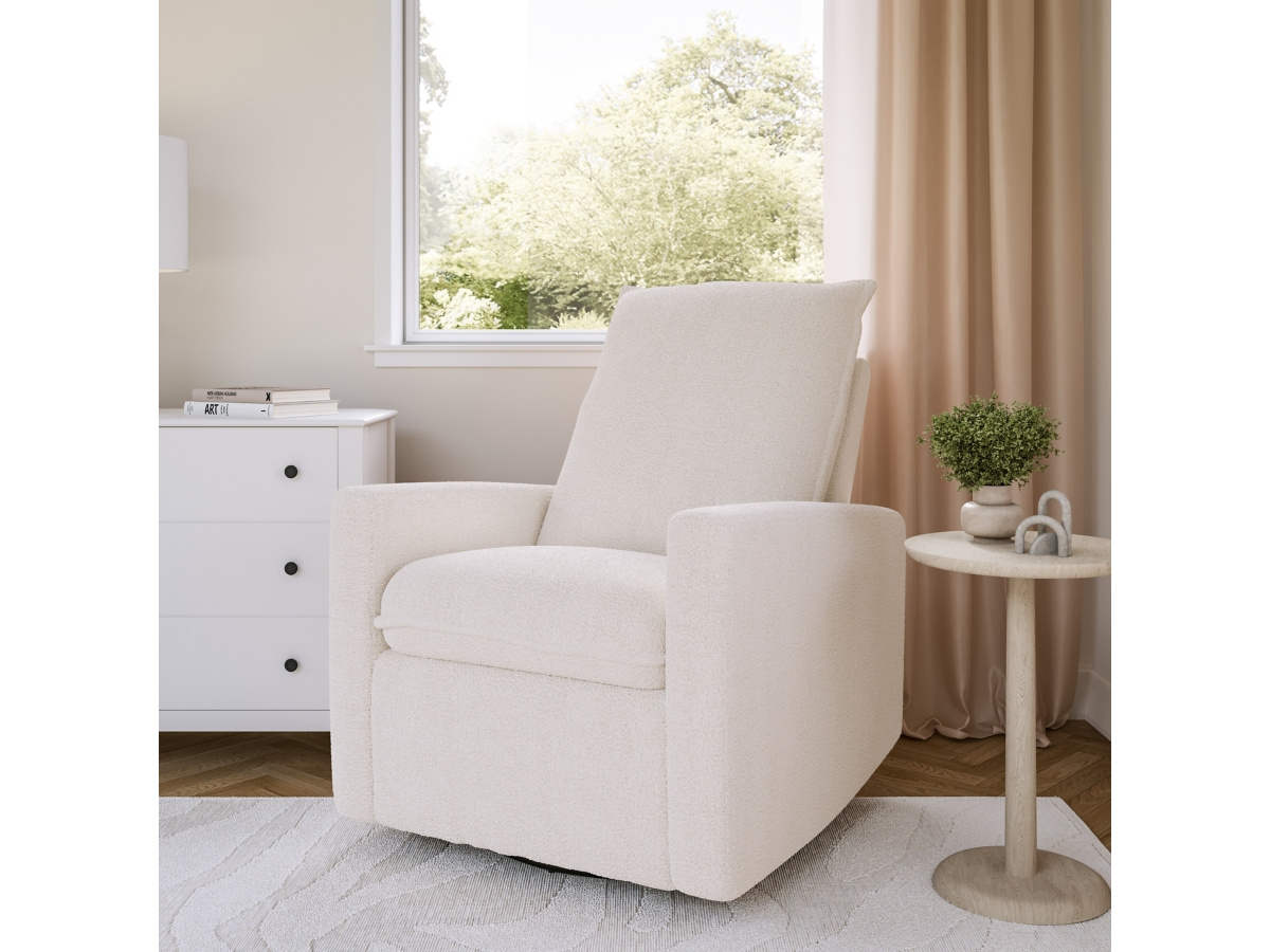 CorLiving Boucle Nursery Swivel Glider Recliner Ashley