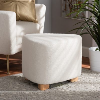 Baxton Studio Brielle Boucle Ottoman, , rollover