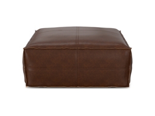 Simpli Home Brody Square Distressed Faux Leather Ottoman