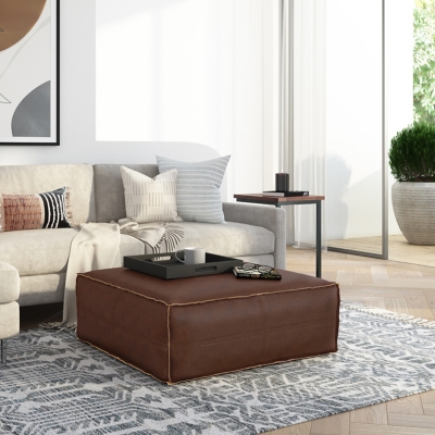 Ashley furniture store leather ottoman